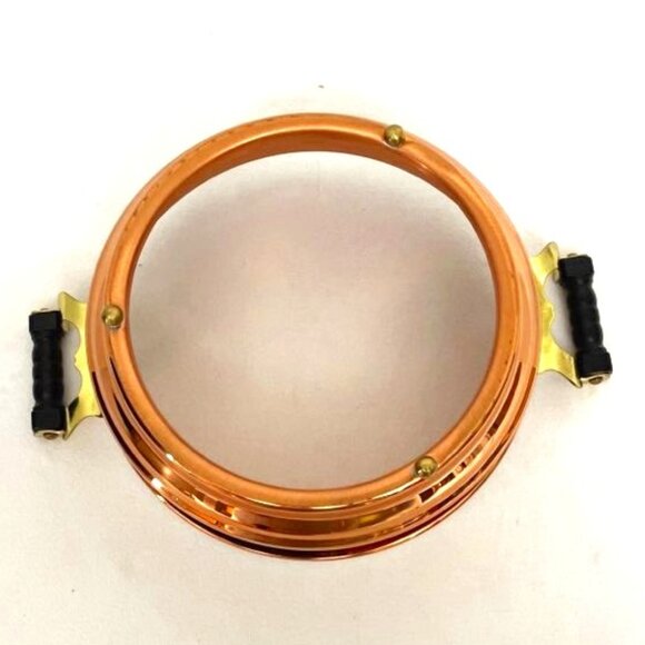 Vintage Copper Carrier with Glass Casserole Insert Handles Footed - Picture 4 of 8